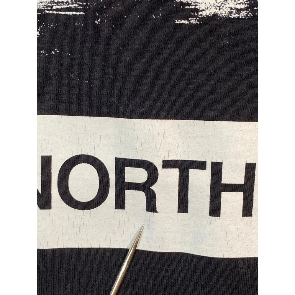 The North Face Mens Black Graphic T-Shirt Large Mountain Back Print Short Sleeve